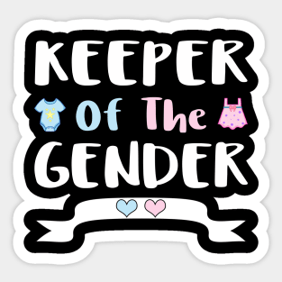 Keeper Of The Gender Gift, Cute Gender Reveal Party Idea Tee Sticker